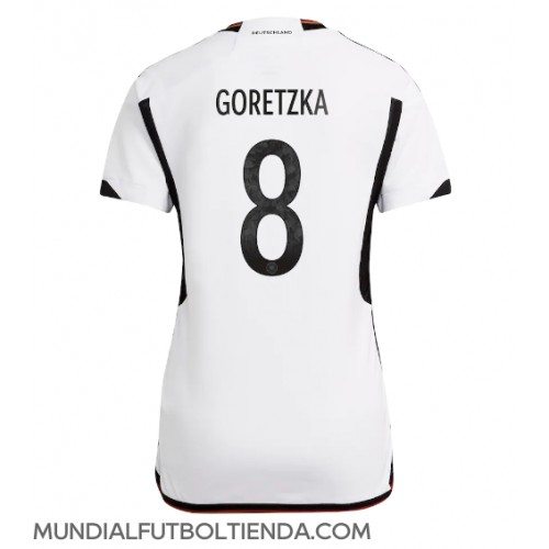 Camiseta Alemania Leon Goretzka #8 Primera Equipación Replica Mundial 2022 para mujer mangas cortas